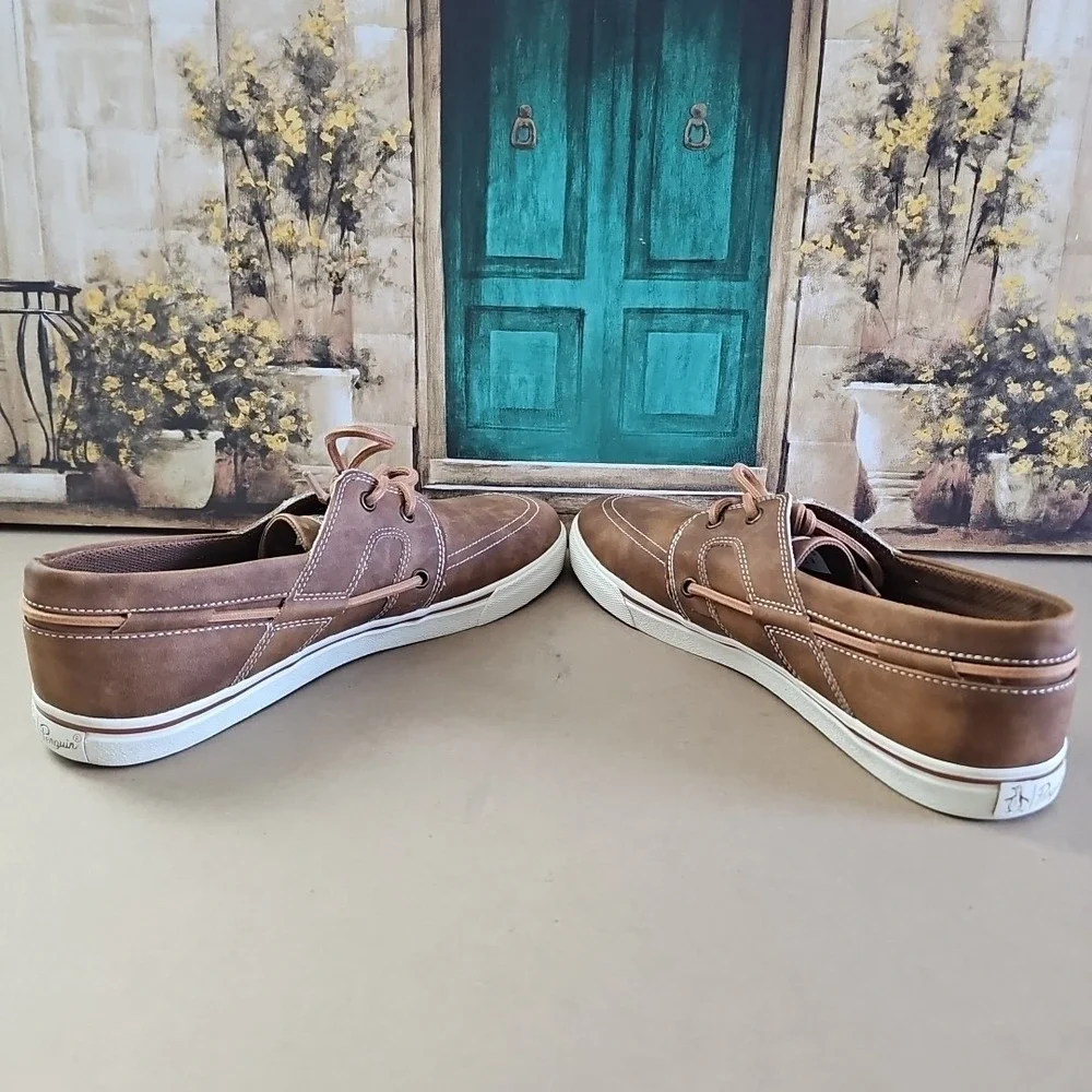 Original Penguin Barrow Boat‎ Lace Mens Brown Loafers & Slip Ons Boat Shoes 11.5